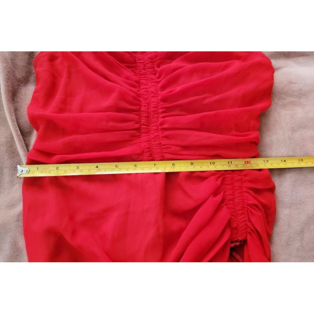 Byron Lars Ruched Red Top Size 2 Very Good Condition - Picture 4 of 5